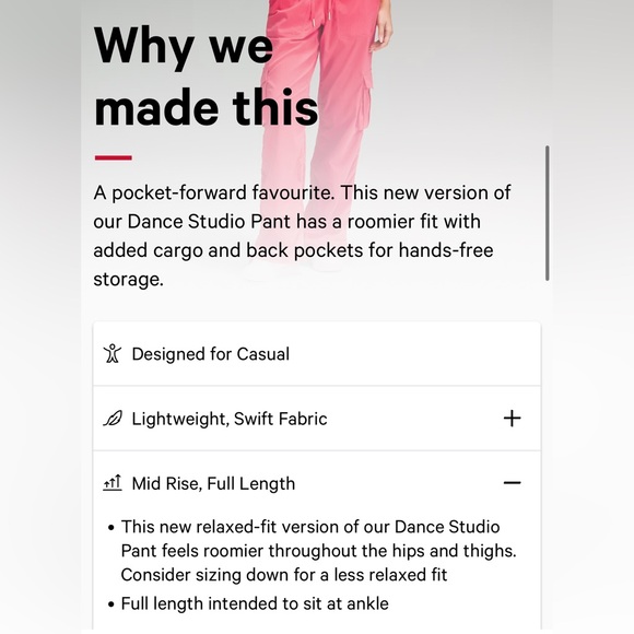 NWT 🍋Lululemon Dance Studio Relaxed-Fit Mid-Rise Cargo Pant Sz S - Picture 6 of 10